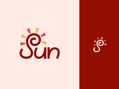 Peachtober day 21: Sun branding flat design inktober lettermark logo peachtober summer sun sunshine typography vector wordmark
