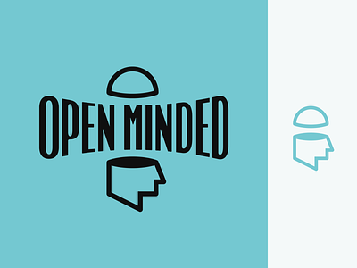 Open Minded brain branding design head logo mind open skull typography vector