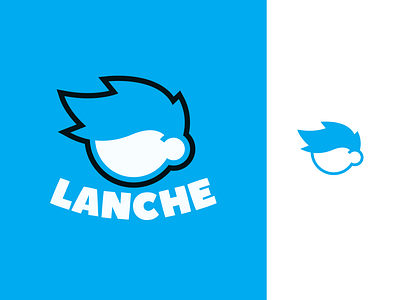 Lanche logo branding design face hair head logo sebm silhouette typography