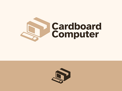 Cardboard Computer logo box branding cardboard computer design graphic design logo sebm