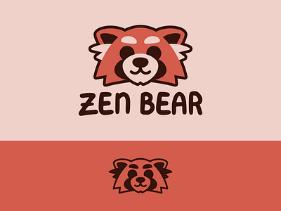 Zen Bear Logo animal bear branding design logo panda red panda sebm vector