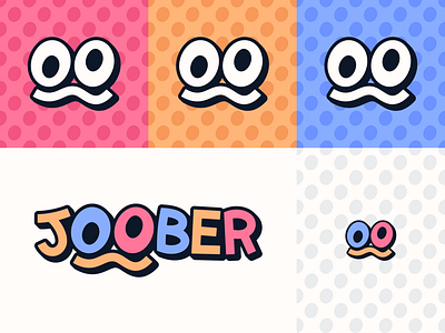 Joober logo branding design eyes googly eyes logo sebm silly smile streamer vector