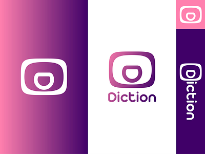 Diction logo d design flat flat design gradient illustration illustrator logo purple logo vector