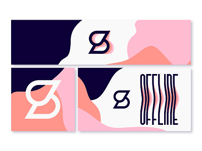 Personal WIP's 2 blue branding design flat flat design illustration illustrator logo orange pink stretched type twitch typography vector