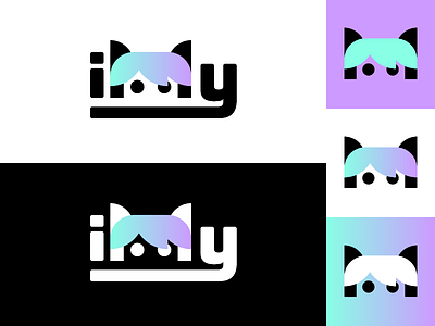 Illy twitch logo black and white cat gradient logo twitch vector