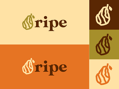 Inktober day 31: ripe design fruit illustration illustrator inktober inktober2019 logo pear ripe rustic vector