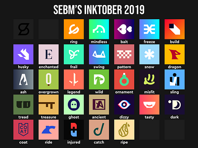 Inktober 2019 icons branding design flat design icon illustration illustrator inktober inktober2019 logo vector