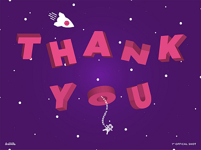 THANK YOU 1stshot creative design illustration illustrator rocket space stars thankyou