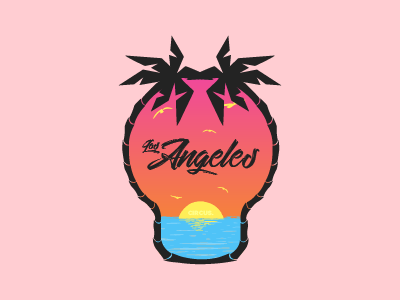 Circus Los Angeles Sticker 1 agency badge beach life creative design gradient graphic design icon illustrator los angeles sticker