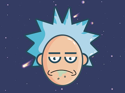 Younger version of Rick 2d character clean concept concept art design illustration vector