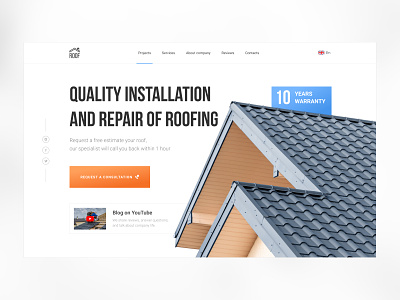 Website for a roof installation and repair company