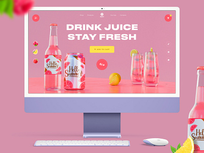 Website for a juice producer beverage design drink fresh juice lemon lemon squash lemonade lime liquor orange raspberry strawberry tipple ui ux web website