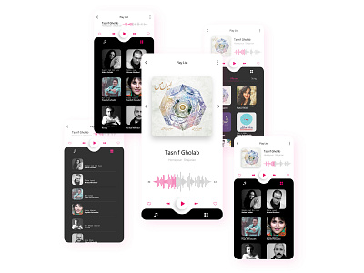 Ui Design - Music App adobe android branding design graphic design logo ui uidesign طراحی اپلیکیشن
