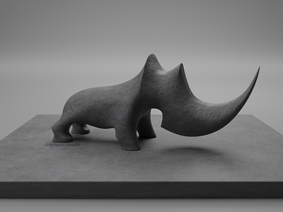Sculpture Animal Rhino 3d render 3dart animation blenderart graphic design render rendering sculpture animal بلندر رندرینگ طراحی سه بعدی