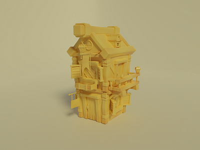 3D House 3d 3d artist 3d render blender blender art بلندر طراحی سه بعدی گرافیک