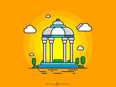 Tomb Of Hafez abstract adobe art design flat graphic hafez icon illustration illustration agency illustration art illustration design illustrator logo shiraz vector حافظ شیراز