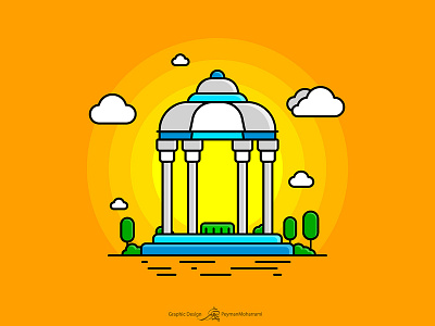 Tomb Of Hafez abstract adobe art design flat graphic hafez icon illustration illustration agency illustration art illustration design illustrator logo shiraz vector حافظ شیراز