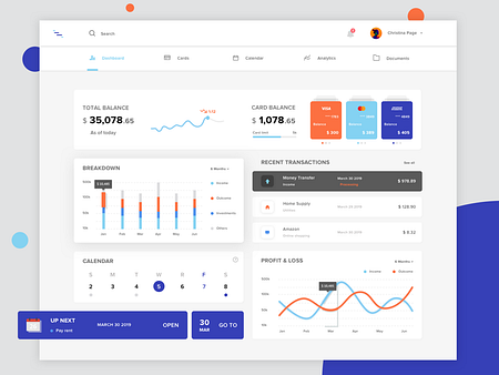 Bank dashboard by Salim Ghnaim on Dribbble