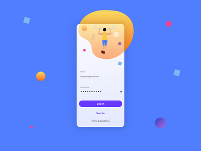 Sign In Fitness App app application blue clean colorful design fitness gym illustration interface mobile sign ui uidesign ux