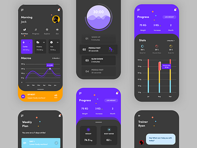 Fitness App (Dark Version)