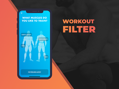 Workout app muscles filter UI