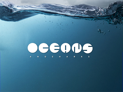 Oceans and Sharks branding circle logo oceans sharks