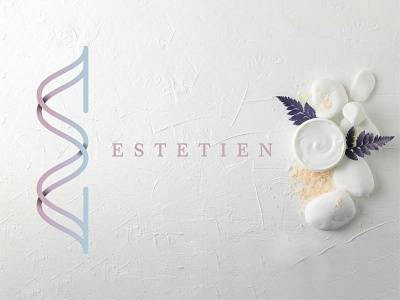 Estetien 3d beauty e gradiet logo shadow spa tender wellness