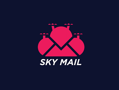 Sky Mail - Drone Logo Design brand brand logo branding business business logo cashdesign drone drone logo illustration logo mail mail logo mailbox postcard red red logo sky blue