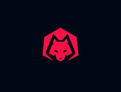 Wolf Logo Design animal logo branding cash design cashdesign hexagon logo design logo shape negative space wolf logo wolf logo design wolf negative space logo
