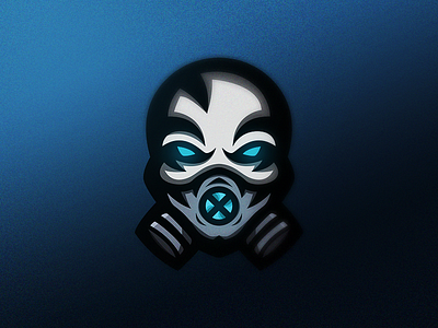 Skull With Gas Mask Mascot Logo blue esport logo gas gas mask gas mask logo mascot logo skull skull mascot skull mascot logo with gas mask