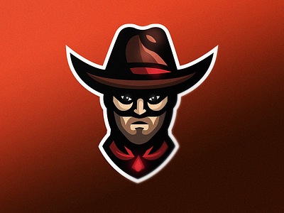 Cowboy Mascot Logo beard concept country cowboy face hat logo mascot men people