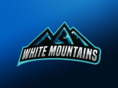 Mountain mascot logo blue esport logo mascot mountain white