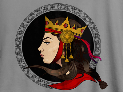 Armenian Queen Illustration apparel armenian beautiful crown illustration queen t shirt taraz