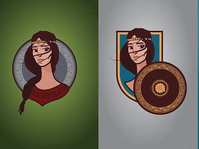 Medieval Armenian girl illustration armenia armenian design digital ethnic girl illustration illustrator mascot medieval ornament sketch