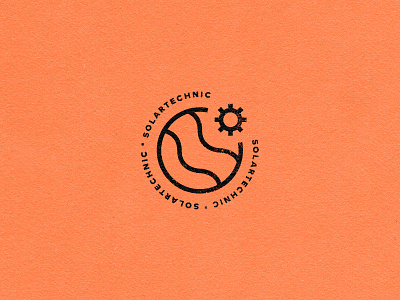Solartechnic distorted icon logo logodesign orange solar solartechnic