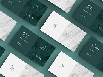 MJ Developer / Branding branding building business green card developer elegant marble mj