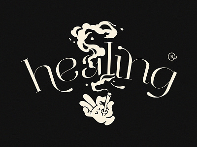 Healing Time healing hemp illustration remedy smoke typo vintage weed