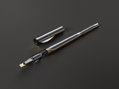 Pilot Parallel Pen Redesign 3d blender caligraphy concept dimension gunmetal modelling parallel pen pilot plasticity redesign render