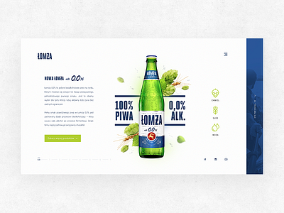 Łomża / 0,0% shot 1 0 beer design key visual kv launch product webdesign łomża