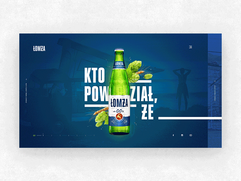 Łomża / 0,0% shot 2 0 beer design key kv launch product visual webdesign łomża