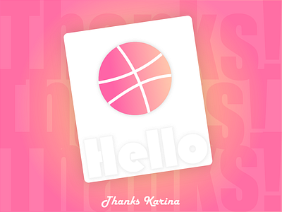 Hello Dribbble! card hello thanks