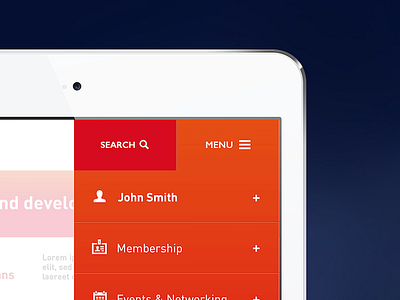 mobile interface gradient icons menu mobile panel red simple ui