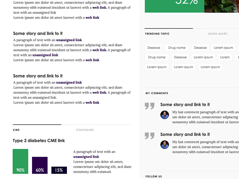 user interface - desktop tabs tags ui userinterface responsive column infographics quote typography green heavy text
