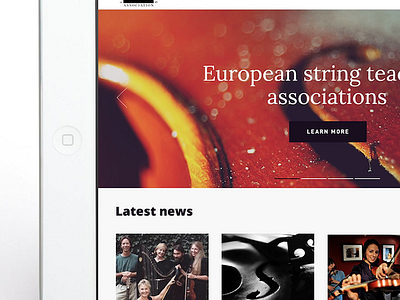 Home page desktop-work in progress banner brown carousel digital homepage interface ipad music news tablet ui