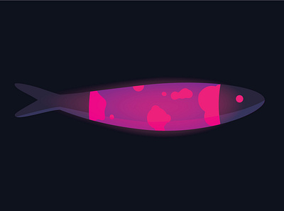 Relaxadinha adobe illustrator bubbles design fish fun glowing illustration lavalamp light pink relaxed sardine vector zen