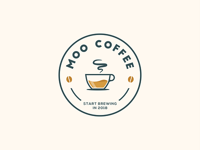 Moo Coffee cafe coffee shop logo