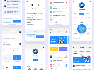Arcode - Programming Quiz & Courses app branding clean concept courses educational elearning exploration illustration ios learning app mobile ui programmer quest quiz task typography ui uiux website