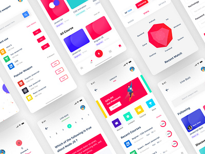 Programing Language Courses&Quiz App android app app design branding clean ui concept course education app explore ios learning app light mobile modern programing quiz study ui uiux website