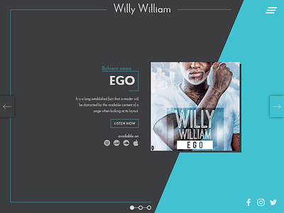 Landing page design material design music ui ux web webdesign website willy william