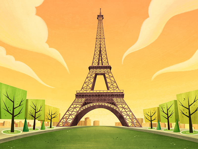 Paris paris countries concept cartoon serie animation background